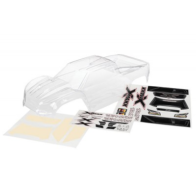 CLEAR BODY FOR X-Maxx® ( trimmed, requires painting) WITH  window masks/ decal sheet - TRAXXAS 7711